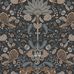 Флизелиновые фактурные обои "Tree of Nations"  артикул BRIT 10 005/1 с насыщенным  восточным орнаментом индийских джунглей темно коричневых и бледно голубых оттенков в английском колониальном стиле для ванной, кабинета или спальни